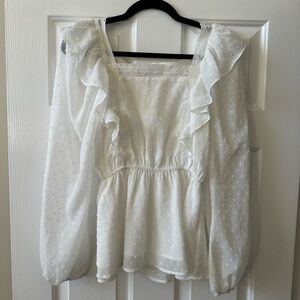 Savanna Jane White Ruffle Blouse